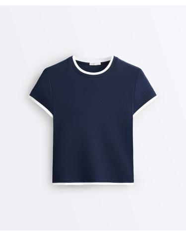 오이쇼 더블 립 라운드넥 반팔 티셔츠 5456/359/408 NAVY BLUE