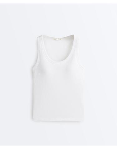 오이쇼 골지 모달 라운드넥 탱크탑 4743/058/251 WHITE