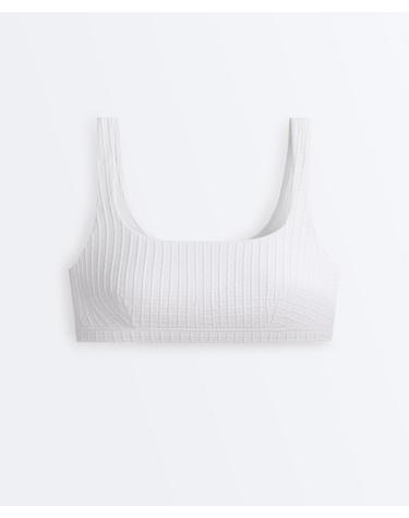 오이쇼 체크 미디엄 서포트 스포츠 브라 4335/804/251 WHITE
