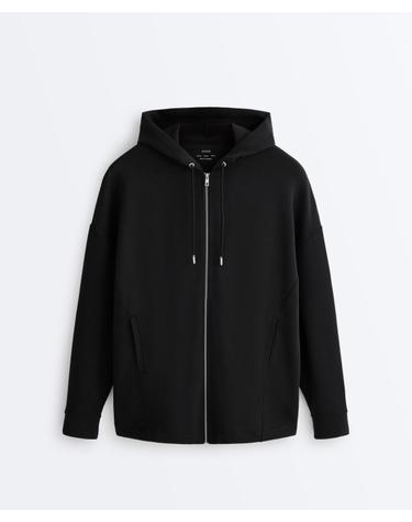 오이쇼 오버사이즈 모달 후드 집업 자켓 4481/182/800 BLACK