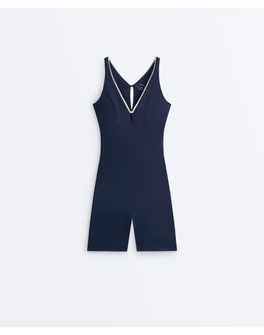 오이쇼 브라 내장 브이넥 숏 점프수트 5030/332/408 NAVY BLUE