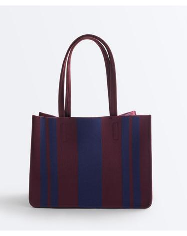 오이쇼 스트라이프 쇼퍼백 6864/296/700 BROWN