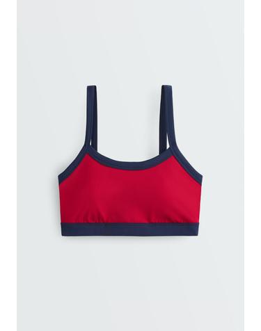 오이쇼 미디엄 서포트 배색 스포츠 브라 5734/801/624 STRAWBERRY