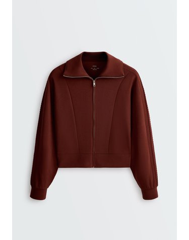 오이쇼 모달 하이넥 집업 봄버 자켓 6083/791/913 TERRACOTTA