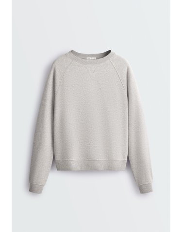 오이쇼 면 혼방 크루넥 스웨트셔츠 5501/344/814 MID-GREY MELANGE
