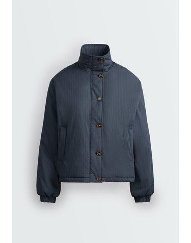 오이쇼 하이넥 숏 패딩 자켓 6104/749/487 MAUVE-BLUE
