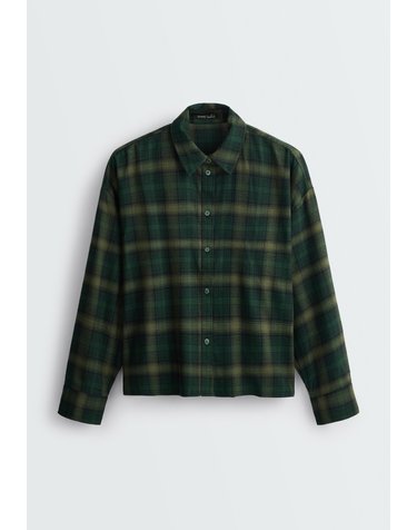 오이쇼 체크 크롭 긴팔 셔츠 5368/610/594 EMERALD GREEN