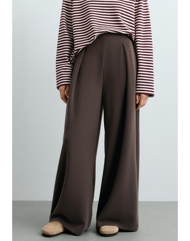 오이쇼 와이드 플리츠 모달 팬츠 5679/933/753 BROWN
