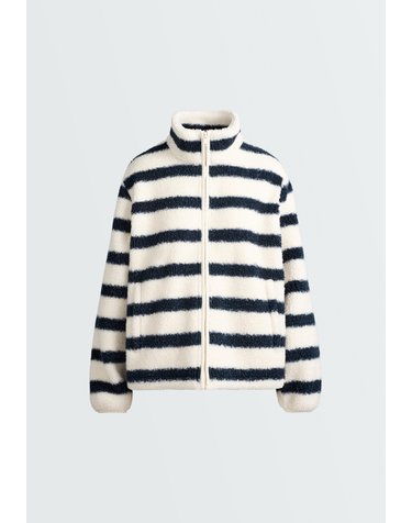 오이쇼 스트라이프 집업 플리스 자켓 6503/740/408 NAVY BLUE