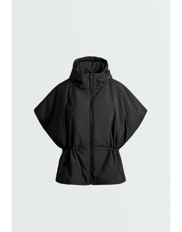 오이쇼 케이프 스타일 후드 패딩 베스트 4895/319/800 BLACK