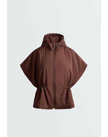 오이쇼 케이프 스타일 후드 패딩 베스트 4895/319/717 CHOCOLATE