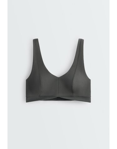 오이쇼 면 혼방 브이넥 스포츠 브라 5734/887/807 ANTHRACITE GREY