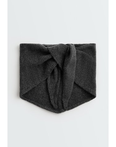 오이쇼 울 혼방 니트 반다나 스카프 6872/147/807 ANTHRACITE GREY