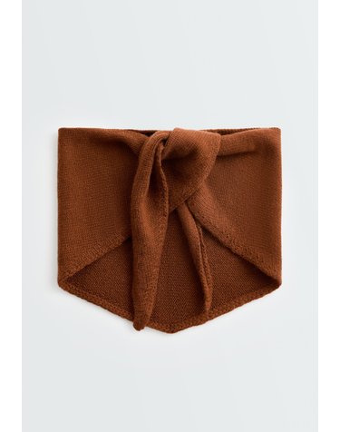 오이쇼 울 혼방 니트 반다나 스카프 6872/147/670 BURNT ORANGE