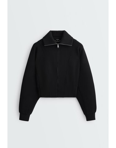 오이쇼 브러시드 모달 집업 크롭 자켓 3986/746/800 BLACK