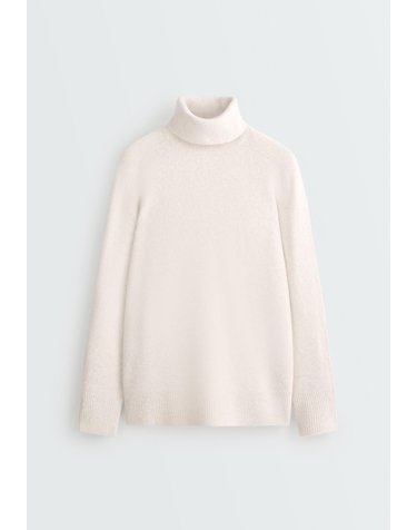 오이쇼 오버사이즈 하이넥 니트 스웨터 6185/885/729 PALE BEIGE MELANGE