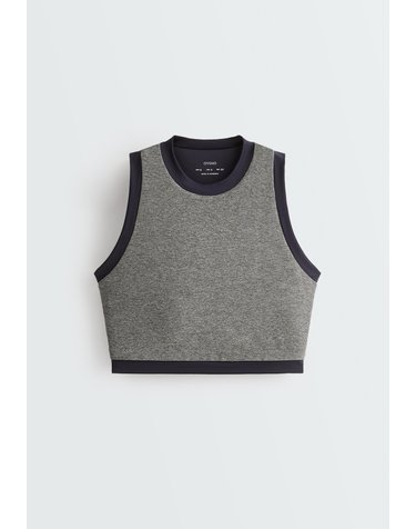 오이쇼 미디엄서포트 파이핑 스포츠 브라 5748/904/887 MOTTLED GREY MELANGE
