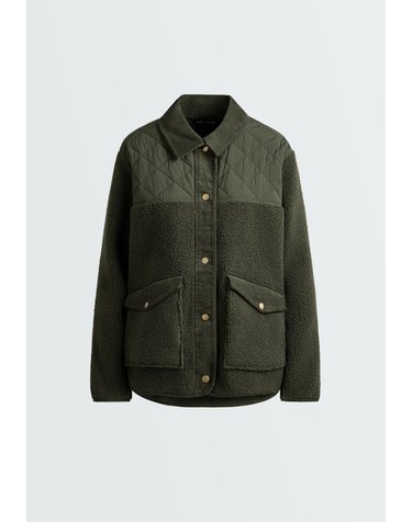 오이쇼 시어링 콤비 포켓 퀼팅 자켓 6499/671/505 KHAKI