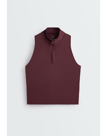 오이쇼 하프집업 민소매 크롭 탑 2959/290/606 BURGUNDY