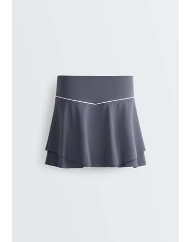 오이쇼 이중 레이어 미니 스커트 팬츠 3566/222/819 BLUE-GREY