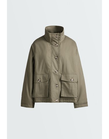 오이쇼 패딩 하이넥 캔버스 자켓 6053/749/595 DARK KHAKI