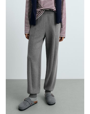 오이쇼 코튼 혼방 니트 조거 팬츠 5668/980/887 MOTTLED GREY MELANGE