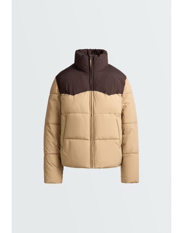 오이쇼 발수 컬러블록 숏 패딩 자켓 6439/749/743 PALE CAMEL