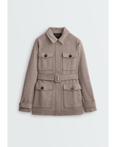 오이쇼 헤링본 4포켓 벨트 롱 자켓 6569/978/754 SAND MELANGE