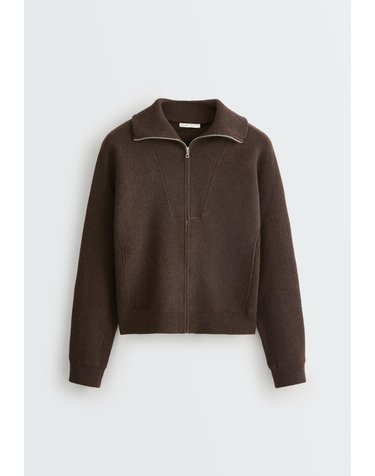 오이쇼 지퍼 골지 니트 자켓 6520/880/780 BROWN