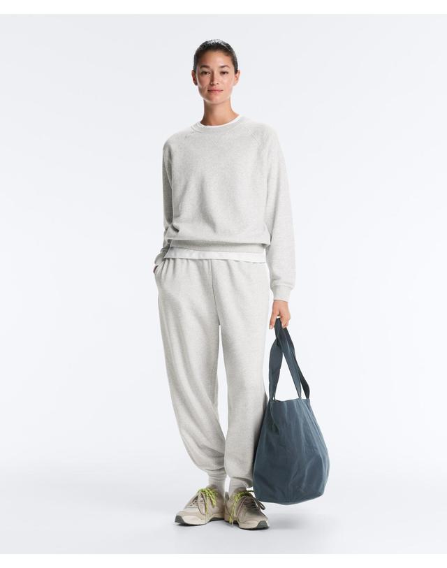 오이쇼 오이쇼 플러시 라운드넥 스웨트셔츠 5501/346/803 PALE GREY MELANGE 화이트 착용컷