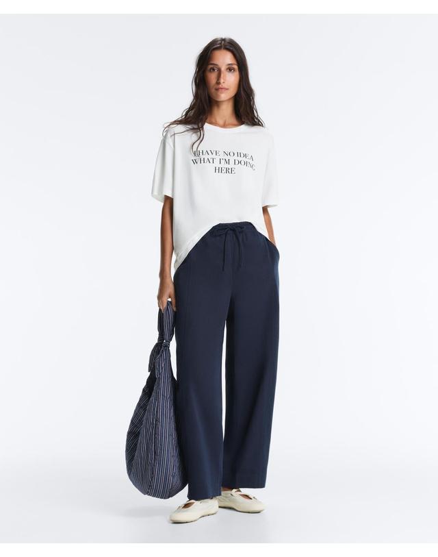 오이쇼 오이쇼 코튼 리넨 벌룬 팬츠 5255/134/408 NAVY BLUE 네이비 착용컷