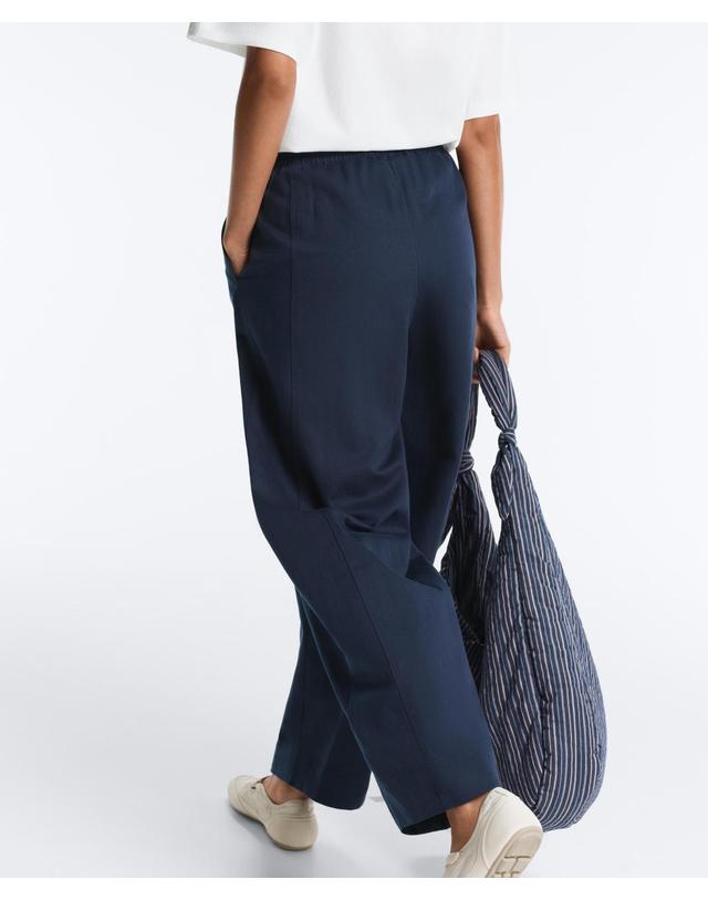 오이쇼 오이쇼 코튼 리넨 벌룬 팬츠 5255/134/408 NAVY BLUE 네이비 착용컷
