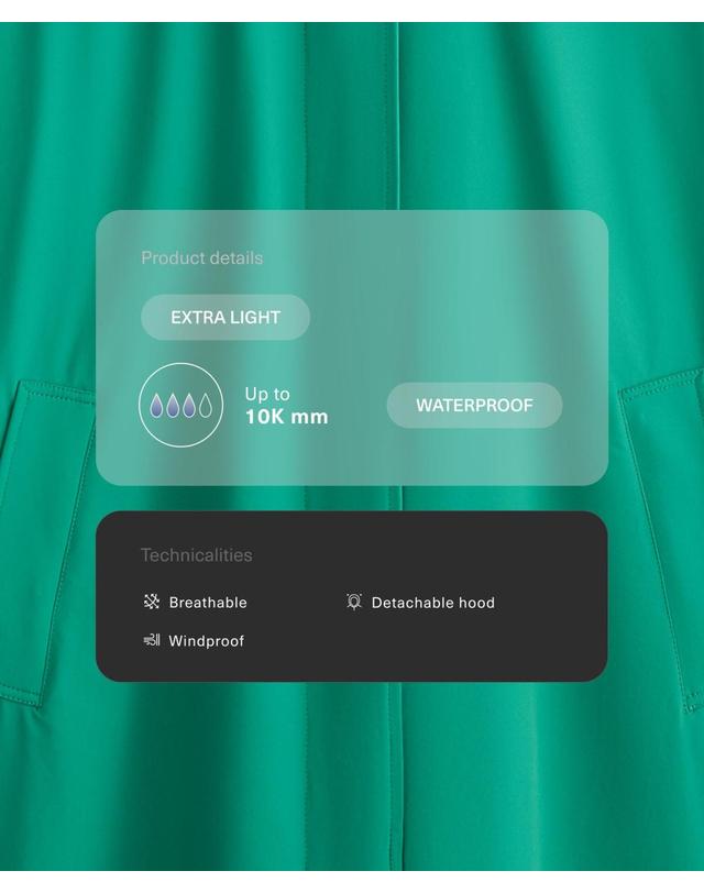 오이쇼 오이쇼 초경량 10K 방수 미디 재킷 5149/492/691 EMERALD GREEN 그린 착용컷