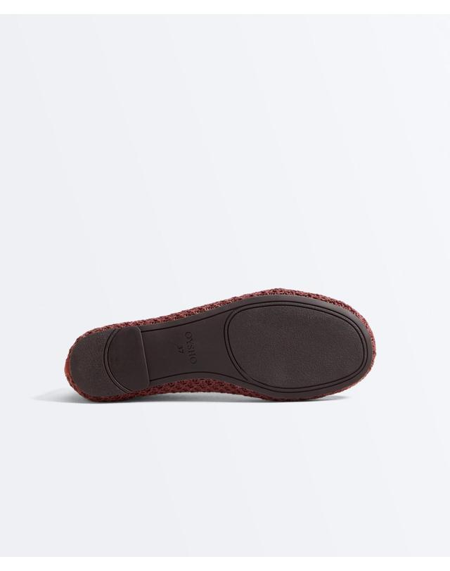 오이쇼 오이쇼 크로셰 니트 발레리나 플랫슈즈 1285/880/106 TERRACOTTA 브라운 착용컷