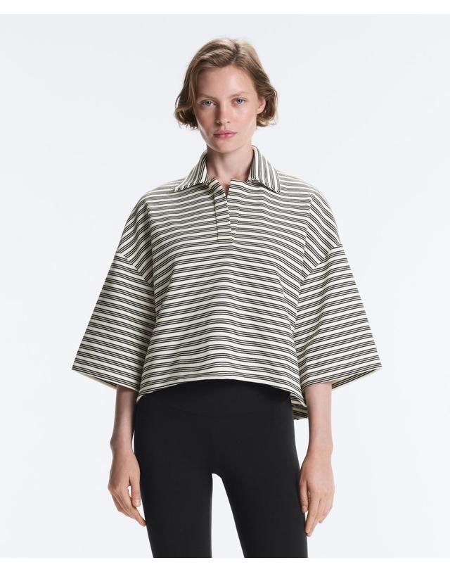 오이쇼 오이쇼 릴렉스핏 스트라이프 반팔 폴로 셔츠 5520/913/959 PALE ECRU 아이보리 착용컷