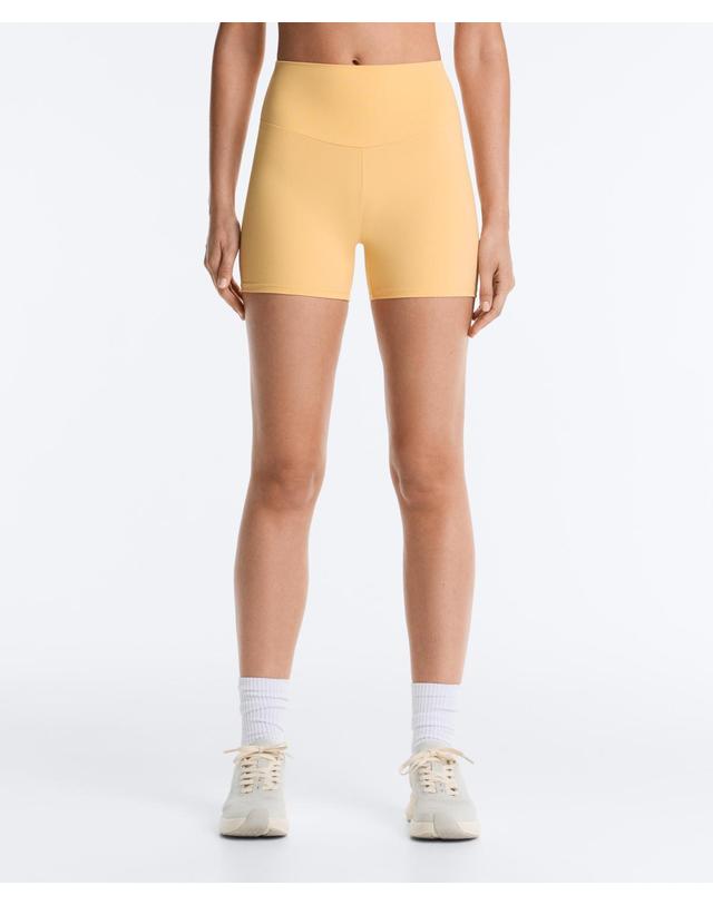 오이쇼 오이쇼 하이라이즈 10cm 핫팬츠 레깅스 1243/226/337 BURNT YELLOW 노랑 착용컷