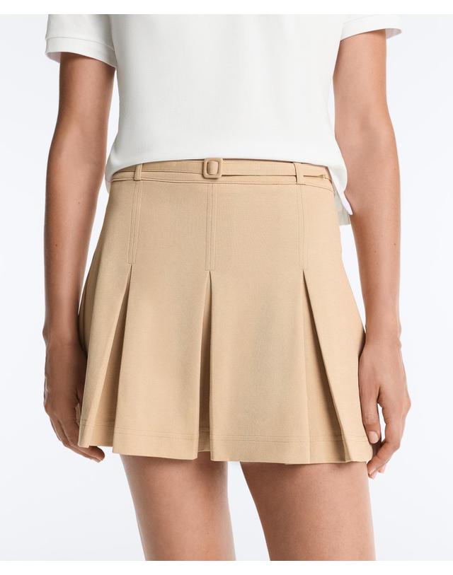 오이쇼 오이쇼 하이라이즈 플리츠 벨트 미니 스커트 3584/624/710 BEIGE 베이지 착용컷