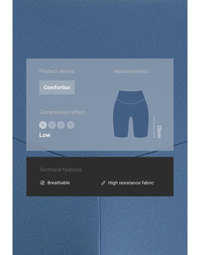 오이쇼 오이쇼 하이라이즈 바이커 레깅스 20cm 0592/226/203 MID GREY-BLUE 블루 착용컷
