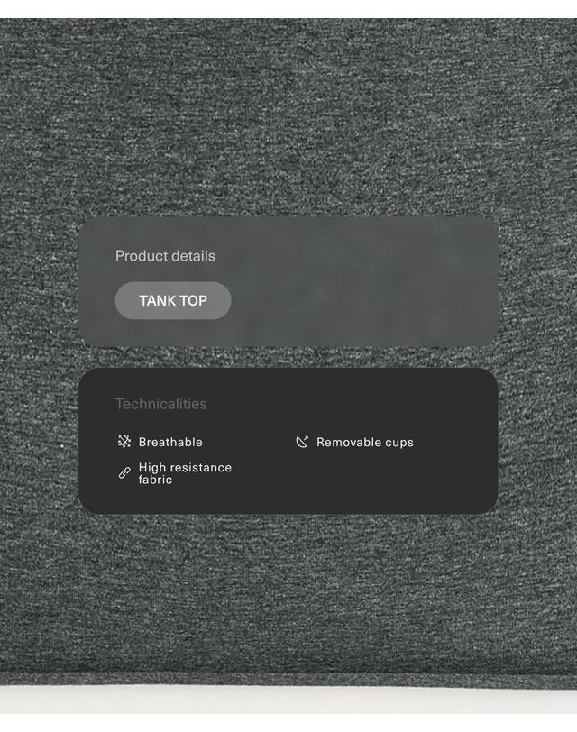 오이쇼 오이쇼 홀터넥 멜란지 크롭 탱크탑 4334/904/844 DARK GREY MELANGE 그레이 착용컷