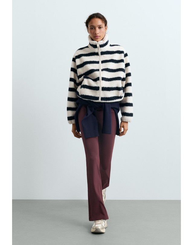 오이쇼 오이쇼 스트라이프 집업 플리스 자켓 6503/740/408 NAVY BLUE 멀티컬러 착용컷