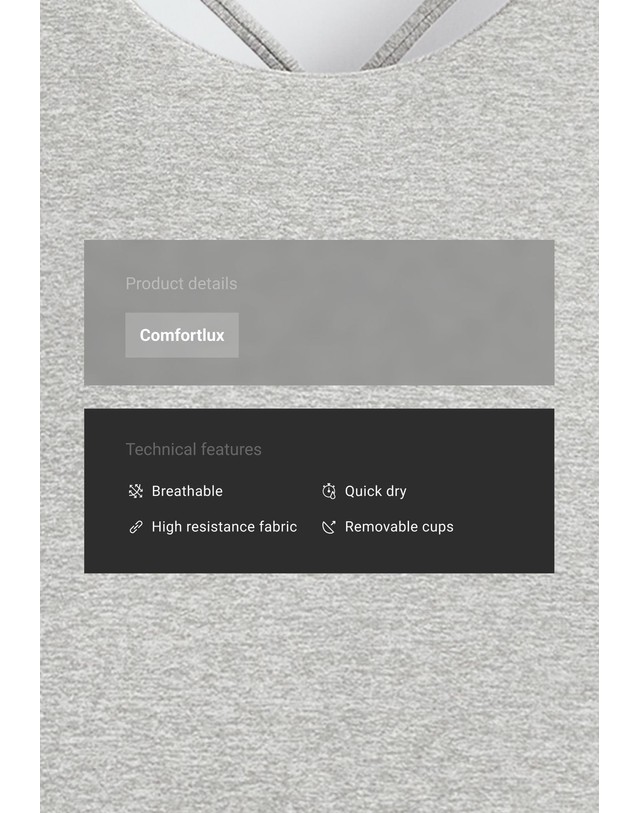오이쇼 오이쇼 브라 내장 헤더 스트랩 탱크탑 5761/965/811 PALE GREY 그레이 착용컷