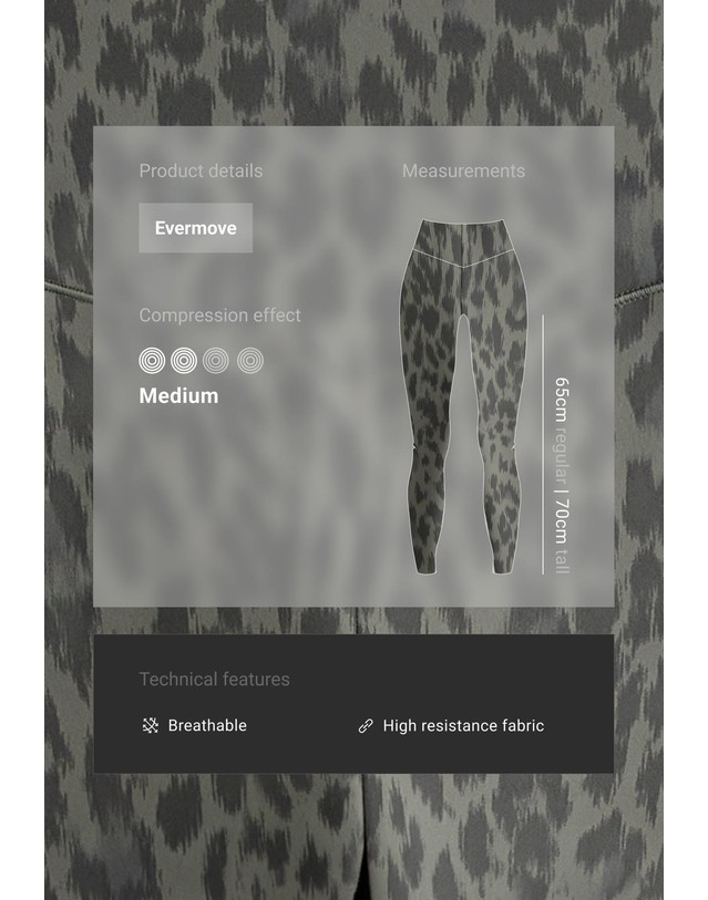 오이쇼 오이쇼 레오파드 하이라이즈 앵클 레깅스 4241/288/038 CHARCOAL GREY 그레이 착용컷