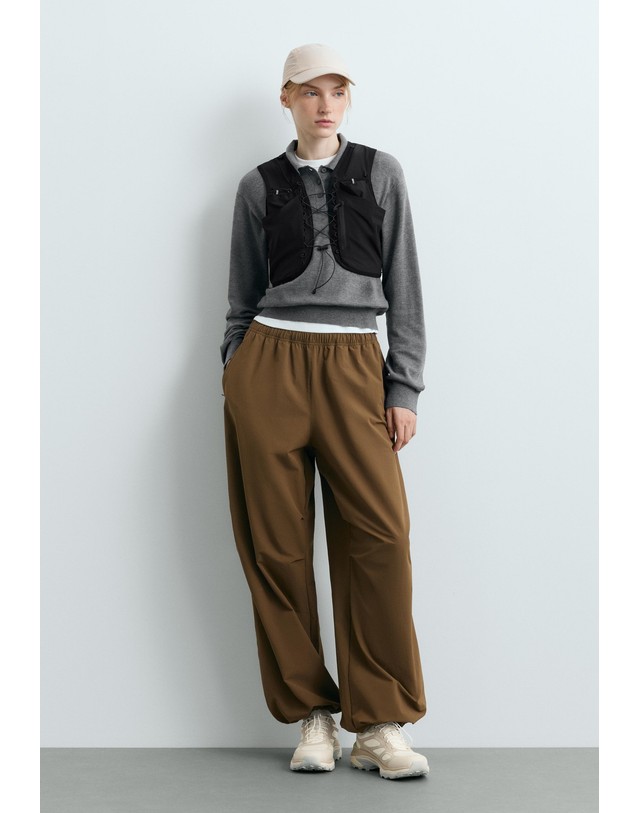 오이쇼 오이쇼 폴로 카라 긴팔 니트 스웨터 4872/770/812 GREY MELANGE 그레이 착용컷