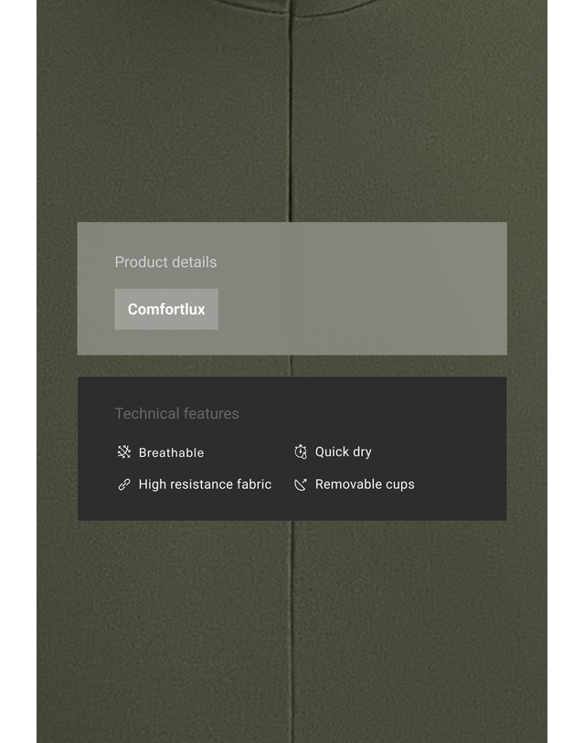 오이쇼 오이쇼 하이넥 집업 민소매 스포츠 탑 5736/904/505 KHAKI 카키 착용컷