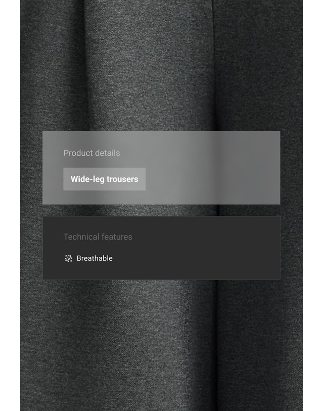 오이쇼 오이쇼 피케 코튼 플리츠 와이드 팬츠 5697/935/816 DARK GREY 그레이 착용컷