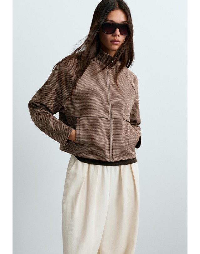 오이쇼 오이쇼 박시 하운드투스 하이넥 집업 자켓 6460/831/756 MID-CAMEL 카멜 착용컷
