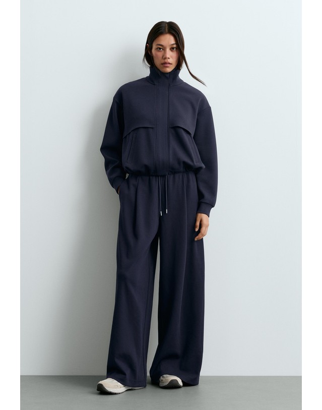 오이쇼 오이쇼 하이넥 피케 집업 자켓 6911/990/930 INK BLUE 네이비 착용컷