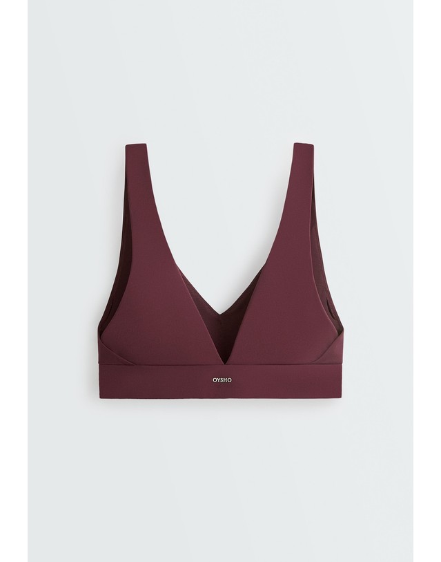 오이쇼 오이쇼 미디엄 서포트 스포츠 브라 5754/801/606 BURGUNDY 레드 착용컷