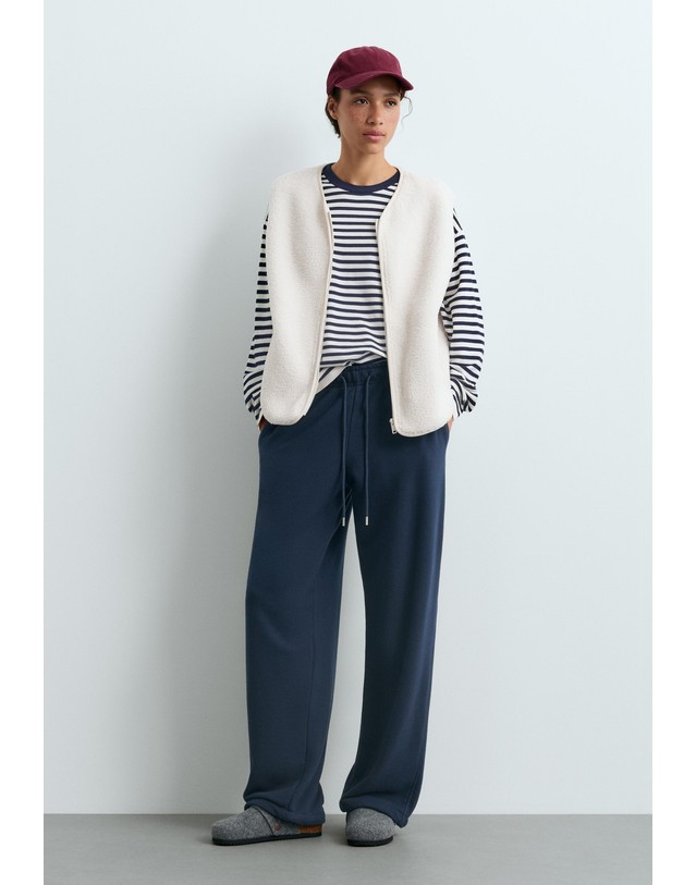 오이쇼 오이쇼 면 혼방 플리스 조거 팬츠 6613/922/408 NAVY BLUE 네이비 착용컷