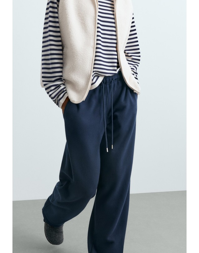 오이쇼 오이쇼 면 혼방 플리스 조거 팬츠 6613/922/408 NAVY BLUE 네이비 착용컷